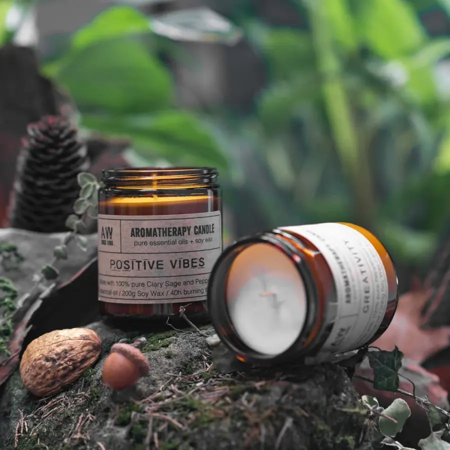 Aromaterapeutyczna świeczka sojowa Pozytywne wibracje