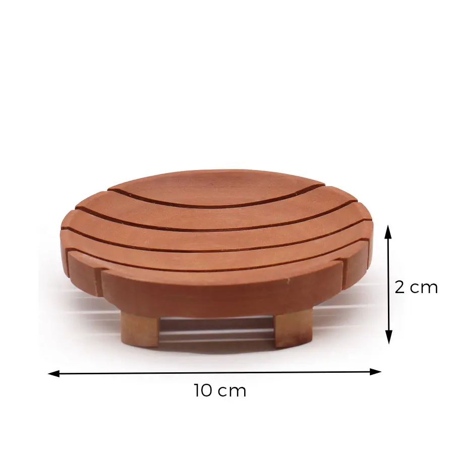 Drewniana mydelniczka Okrągła