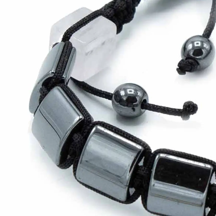 Bransoletka magnetyczna z Hematytu – Różowy kwarc