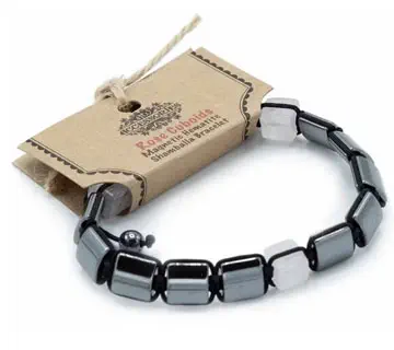 Bransoletka magnetyczna z Hematytu Różowy kwarc