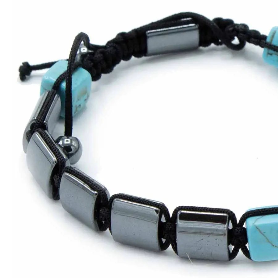Bransoletka magnetyczna z Hematytu Turkusowa