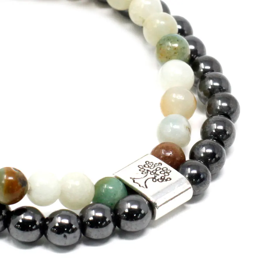 Bransoletka magnetyczna z kamieniami Amazonit