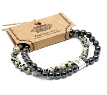 Bransoletka magnetyczna z kamieniami - Jaspis Dalmatyńczyk Bransoletka magnetyczna z kamieniami Jaspis Dalmatyńczyk