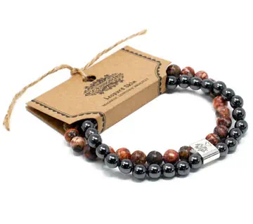 Bransoletka magnetyczna z kamieniami - Jaspis Skóra Lamparta Bransoletka magnetyczna z kamieniami Jaspis Skóra Lamparta