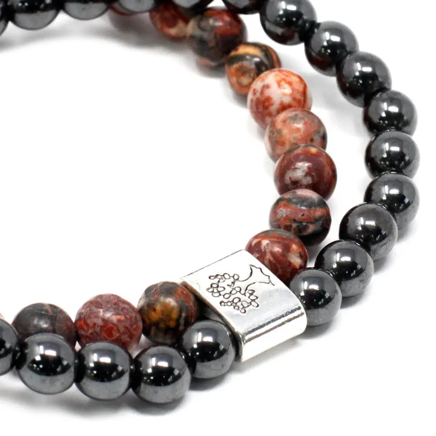 Bransoletka magnetyczna z kamieniami Jaspis Skóra Lamparta Bransoletka magnetyczna z kamieniami Jaspis Skóra Lamparta