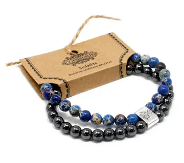 Bransoletka magnetyczna z kamieniami Sodalit