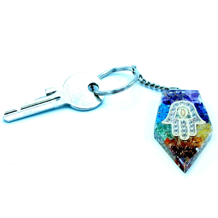 Breloczek z Orgonitem - Chakra Hamsa (5) Breloczek z Orgonitem - Chakra Hamsa