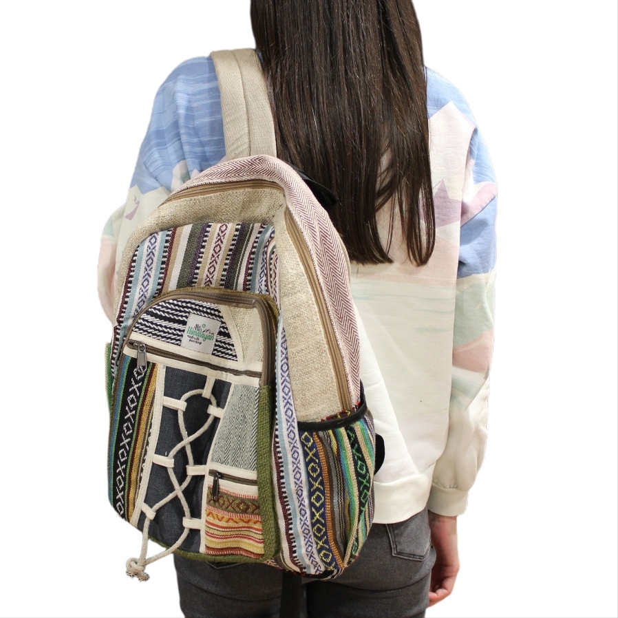 Duży plecak z konopi - Pockets Style