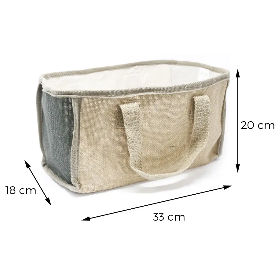 Koszyk na zakupy z juty Ciemny Duży