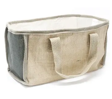 Koszyk na zakupy z juty Ciemny Duży