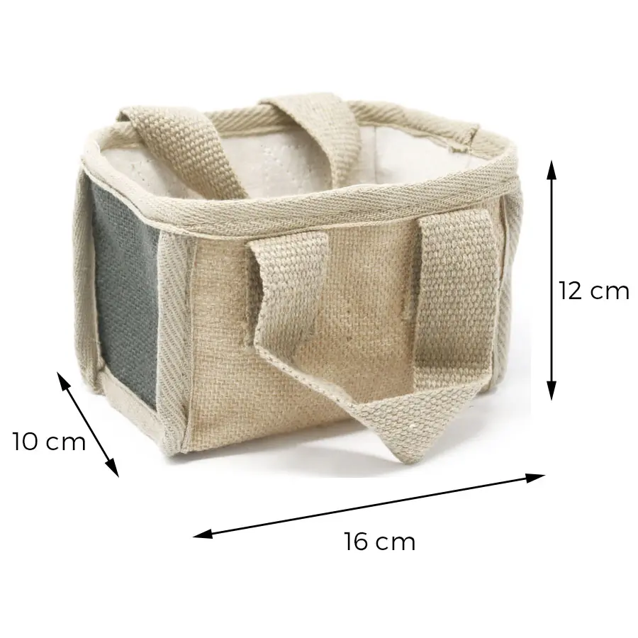 Koszyk na zakupy z juty - Ciemny Mały