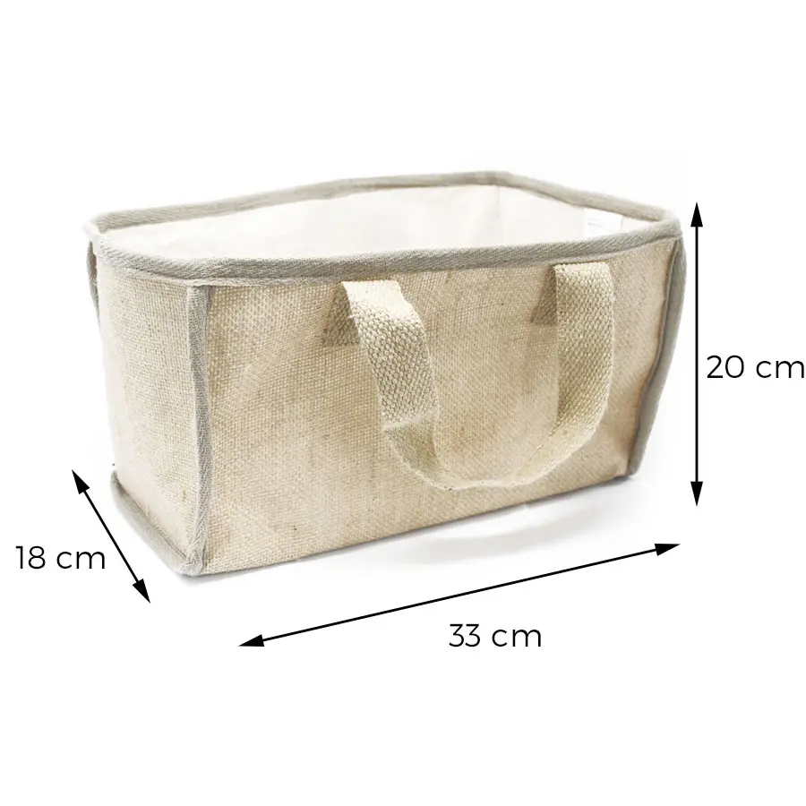 Koszyk na zakupy z juty Naturalny Duży a Koszyk na zakupy z juty Naturalny Duży