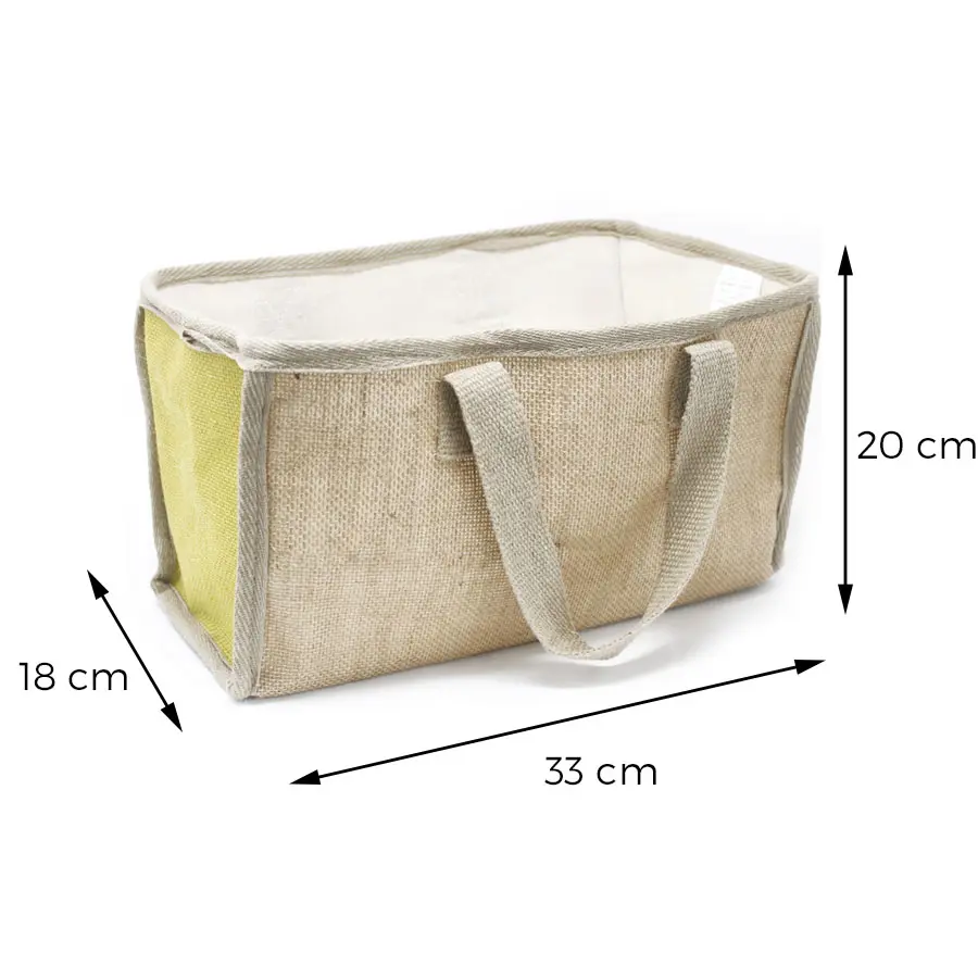 Koszyk na zakupy z juty Oliwkowy Duży a Koszyk na zakupy z juty Oliwkowy Duży