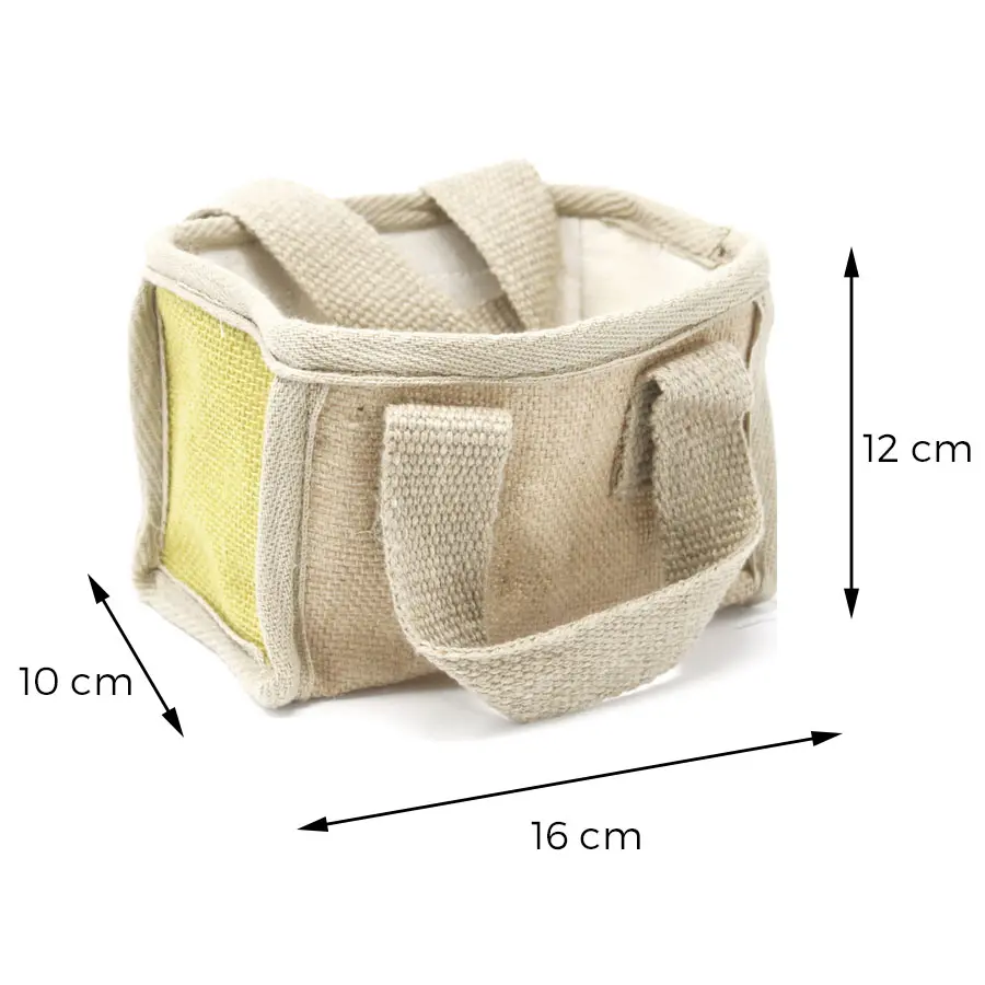 Koszyk na zakupy z juty Oliwkowy Mały