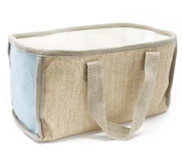 Koszyk na zakupy z juty Turkusowy Duży