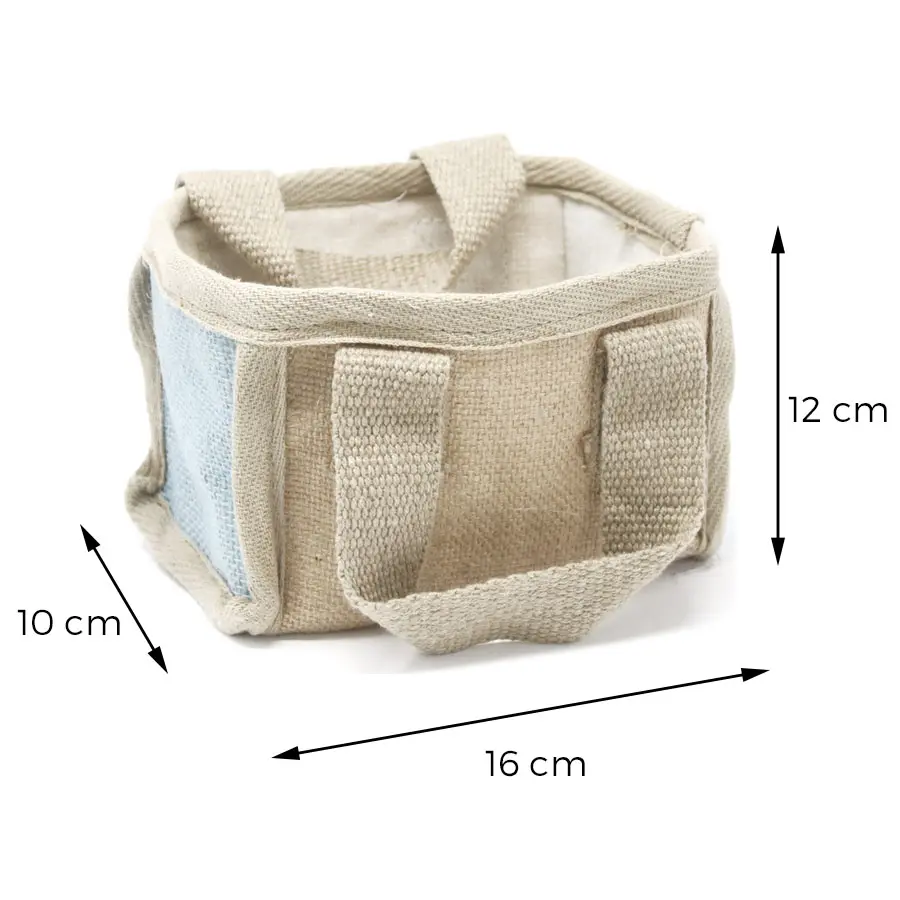 Koszyk na zakupy z juty - Turkusowy Mały 1 Koszyk na zakupy z juty - Turkusowy Mały