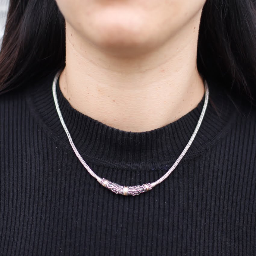 Naszyjnik srebrno złoty - Tribal (5) Naszyjnik srebrno złoty - Tribalv