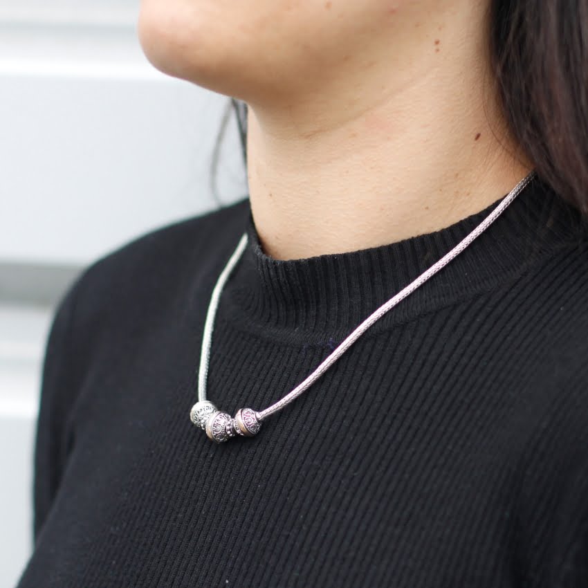 Naszyjnik srebrno złoty - Trois
