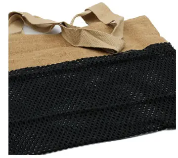 Torba-Siatka z bawełny i juty - Czarna Torba-Siatka z bawełny i juty - Czarna