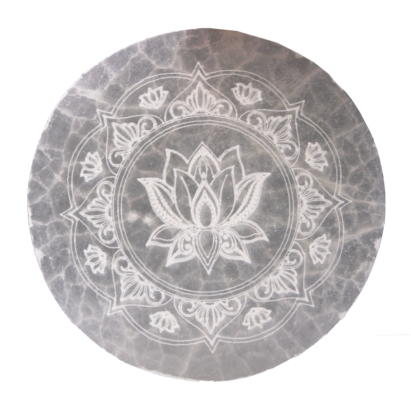 Płytka Selenitowa Średnia - Lotus Mandala