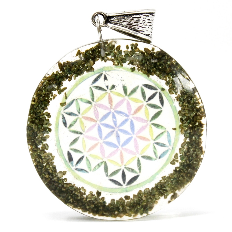 Wisiorek z Orgonitem - Greenstone Mandala