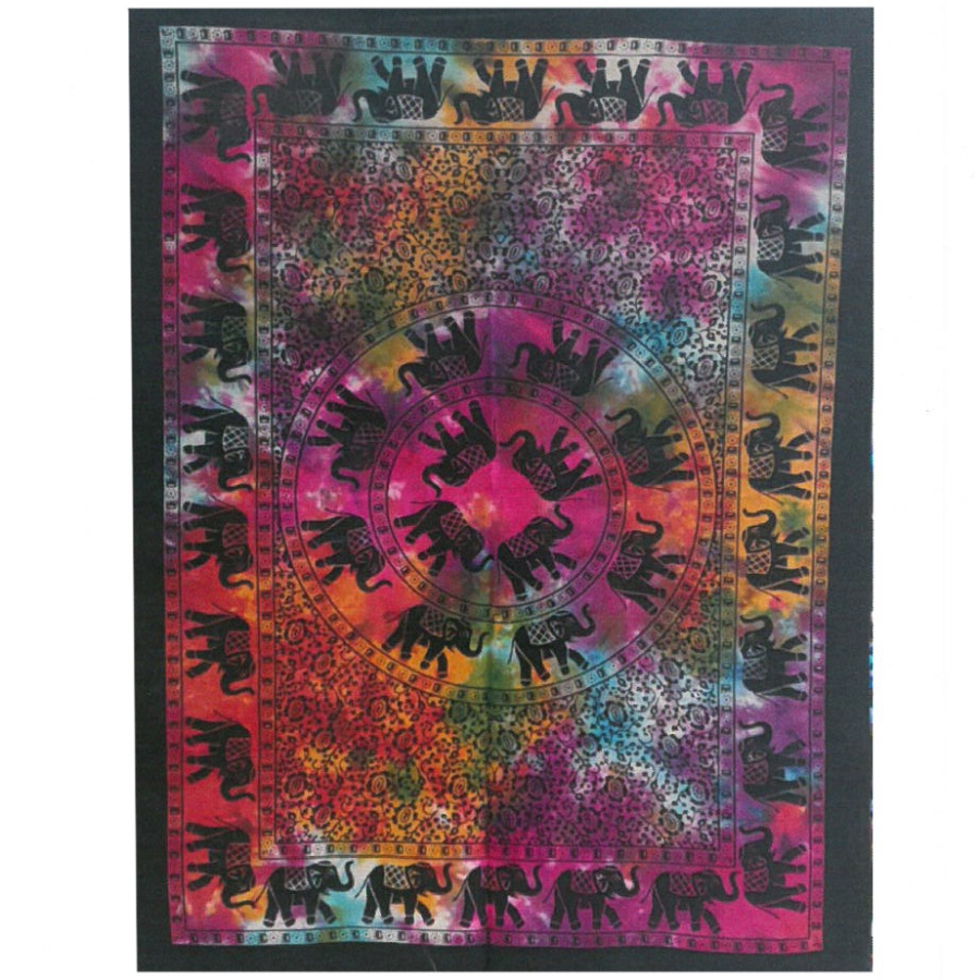 Bawełniane Tkaniny Ścienne - Elephant Mandala (2) Bawełniane Tkaniny Ścienne - Elephant Mandala