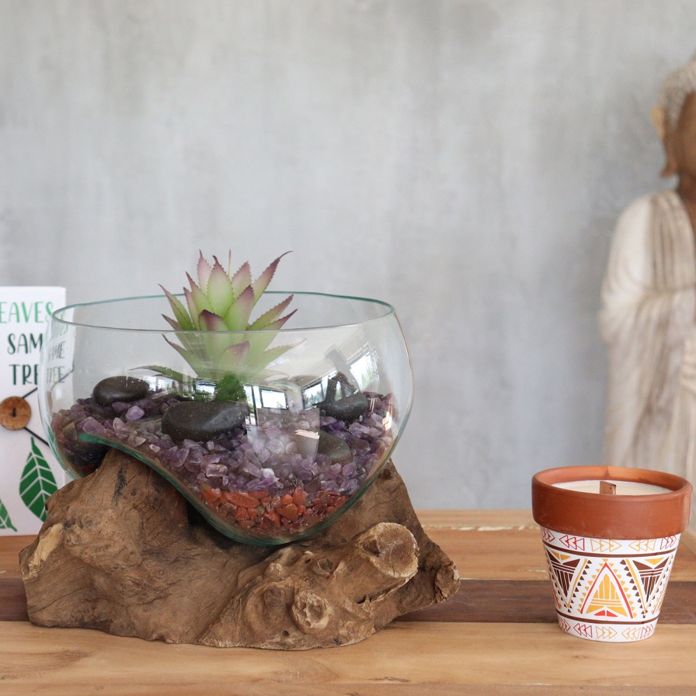 Szklana Misa Wtopiona w Drewno - Duża Misa 5 Szklana Misa Wtopiona w Drewno - Duża Misa