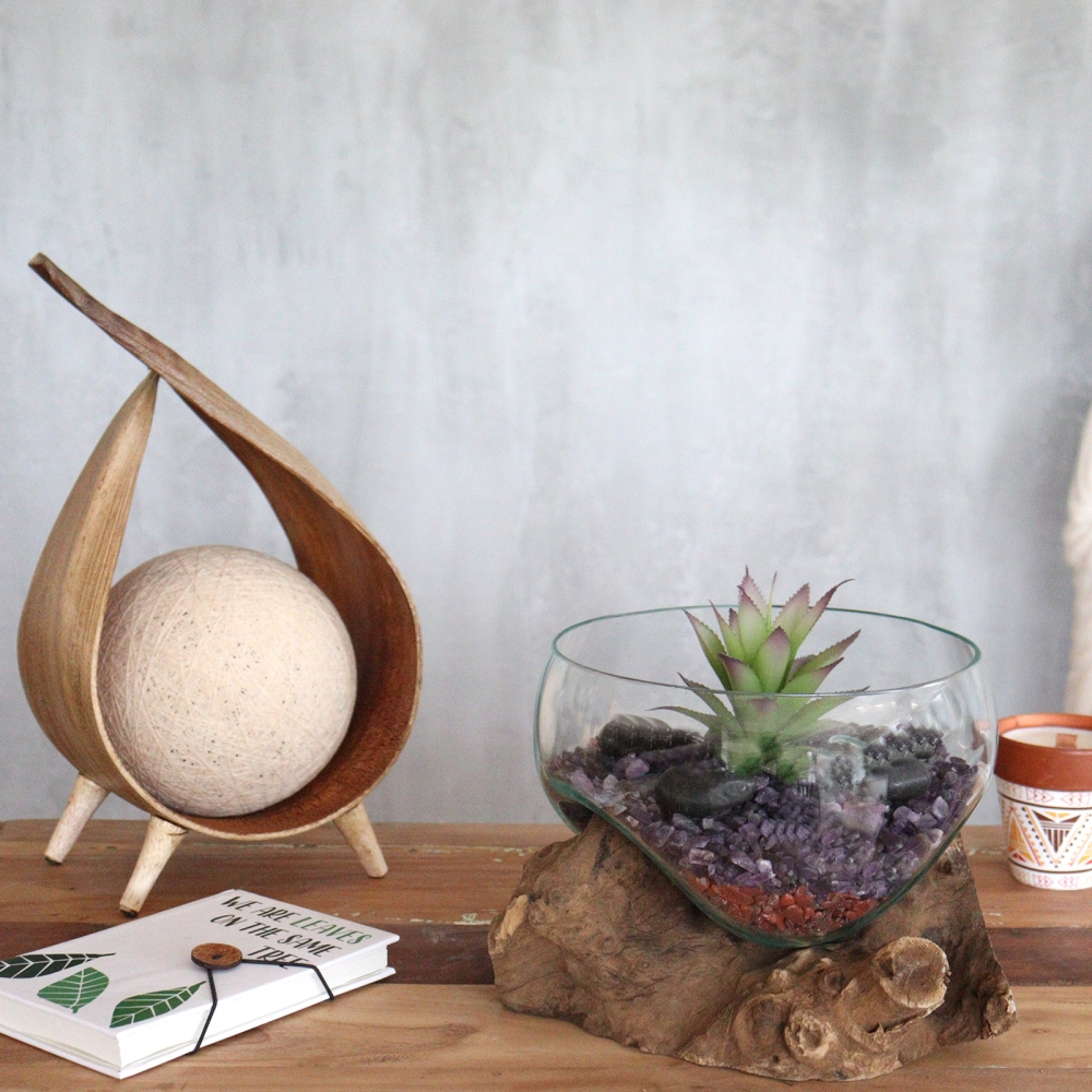 Szklana Misa Wtopiona w Drewno - Duża Misa 7 Szklana Misa Wtopiona w Drewno - Duża Misa