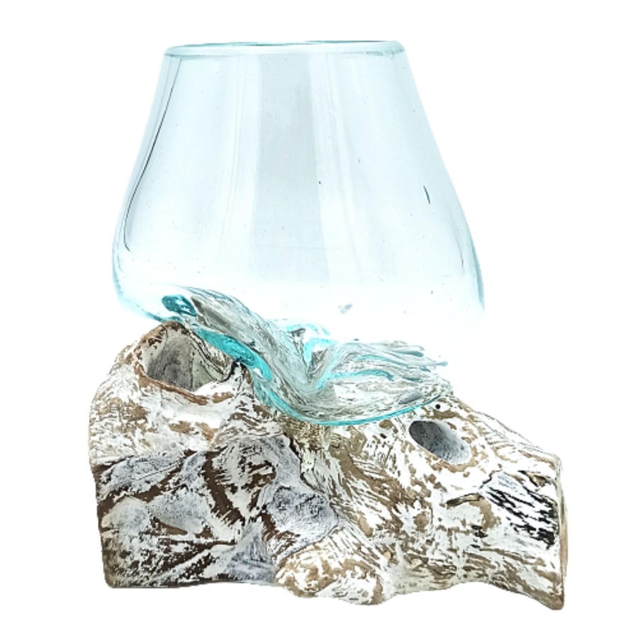 Szklana Misa Wtopiona w Drewno - Mała Misa