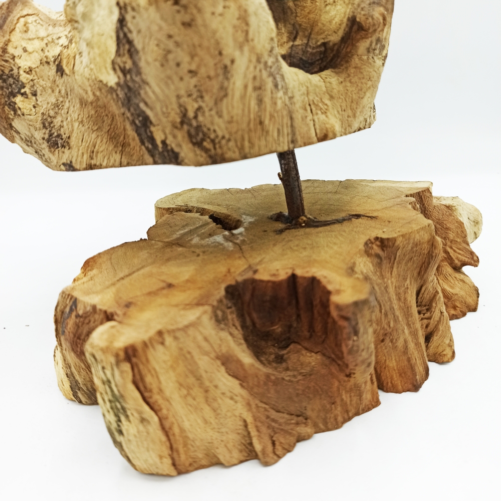 Szklana Misa Wtopiona w Drewno - Ze stojakiem 6 Szklana Misa Wtopiona w Drewno - Ze stojakiem