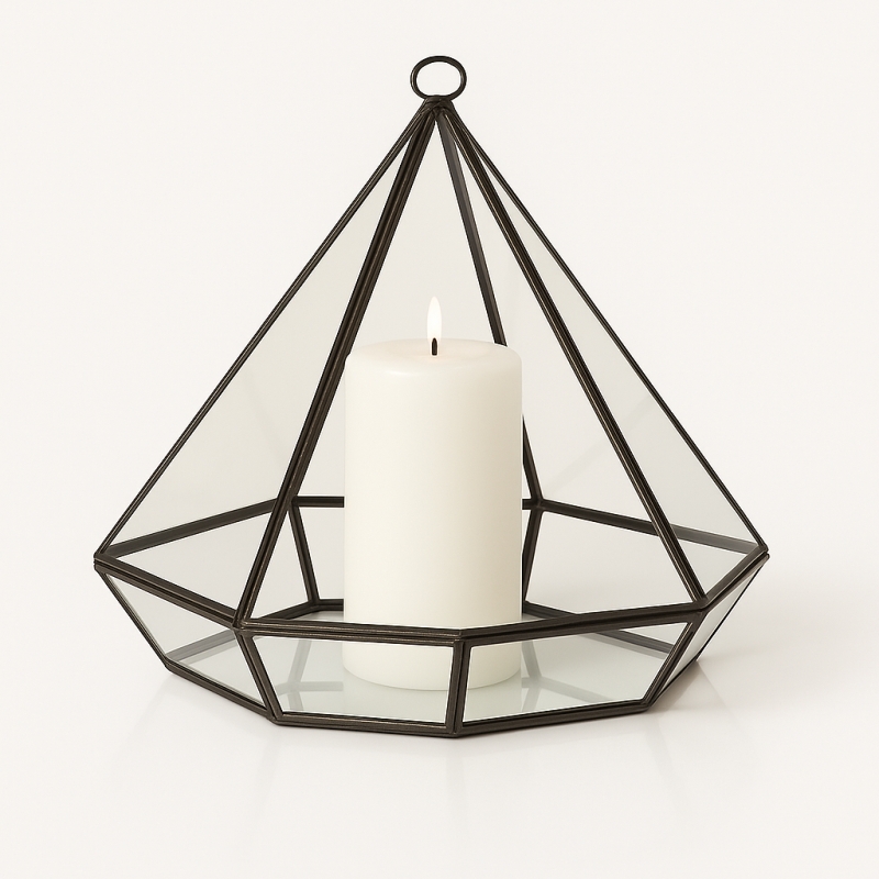 Szklane Terrarium Geometryczne - Diament