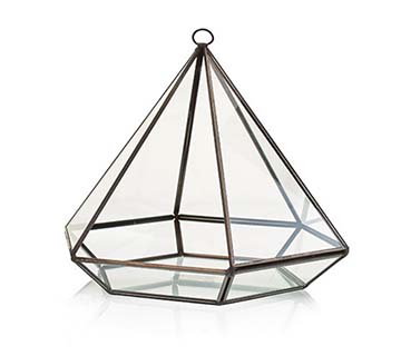 Szklane Terrarium Geometryczne - Diament