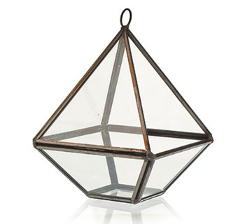 Szklane Terrarium Geometryczne - Mały Romb