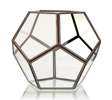 Szklane Terrarium Geometryczne - Ośmiobok