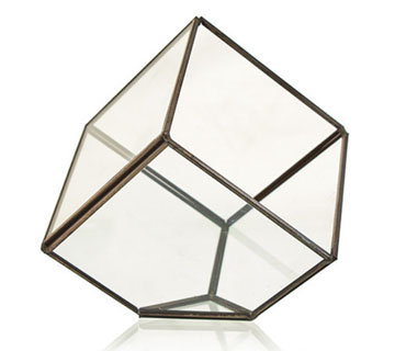 Szklane Terrarium Geometryczne - Sześcian