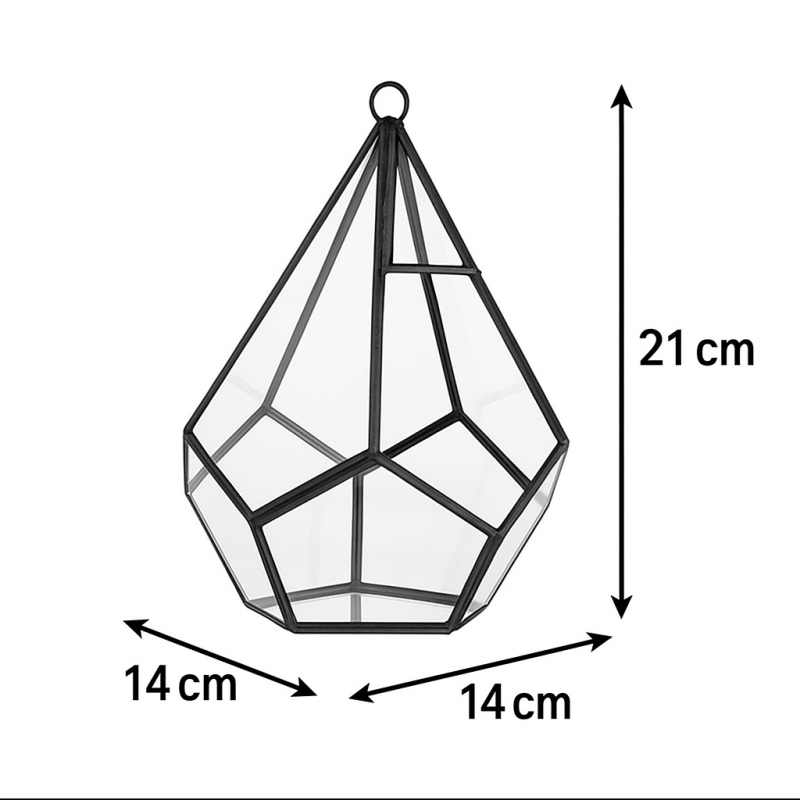 Szklane Terrarium Geometryczne – Piramida