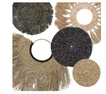Dekoracja Ścienna z Trawy Morskiej - Kolekcja Kół