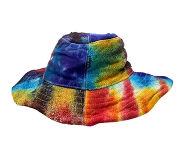 Kapelusz z konopii i bawełny - Kolorowy Kapelusz z konopi i bawełny - Z Rondem Kolorowy