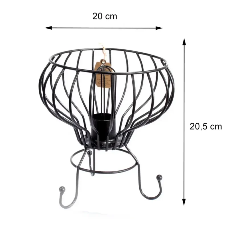 Lampa Solna w Metalowym Koszu Niski Kosz