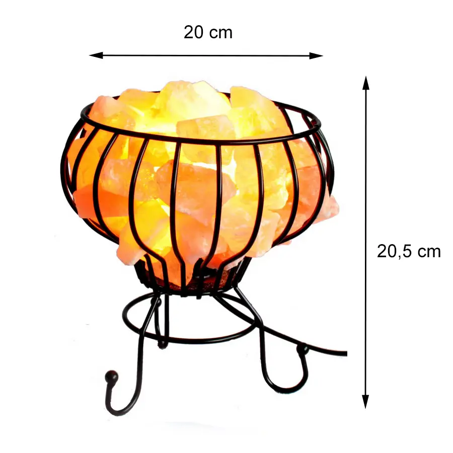 Lampa Solna w Metalowym Koszu Niski Kosz z solą