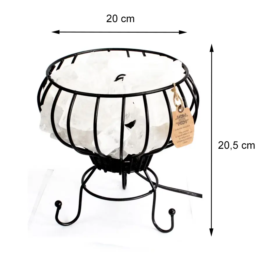 Lampa Solna w Metalowym Koszu Niski Kosz z solą Lampa Solna w Metalowym Koszu Niski Kosz z solą