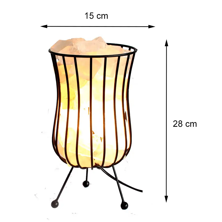 Lampa Solna w Metalowym Koszu Wysoki Kosz z solą Lampa Solna w Metalowym Koszu Wysoki Kosz z solą