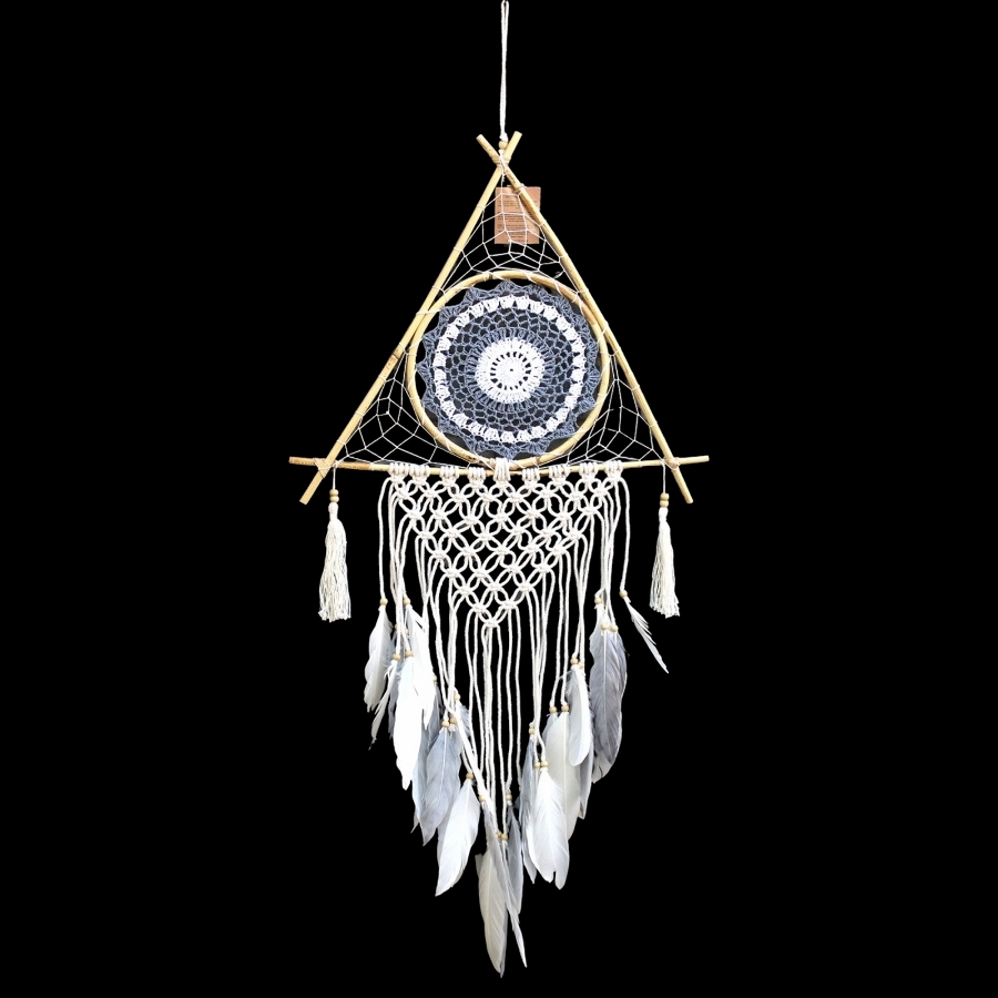 Łapacz Snów Makrama - Szary