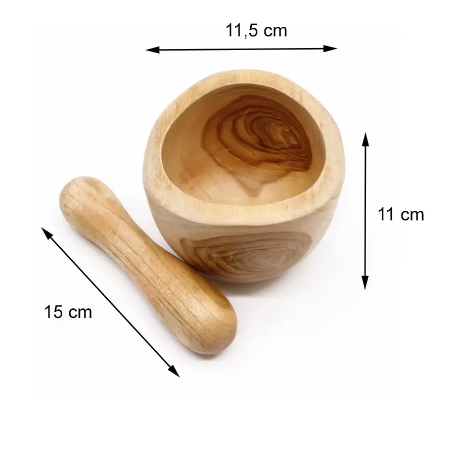 Moździerz z drewna tekowego Średni