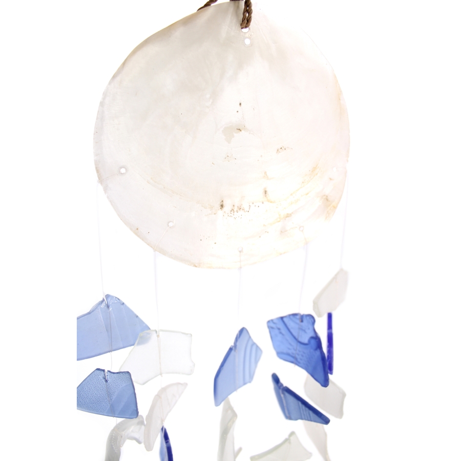 Szklany Dzwonek Wietrzny - Blue White 3 Szklany Dzwonek Wietrzny - Blue White