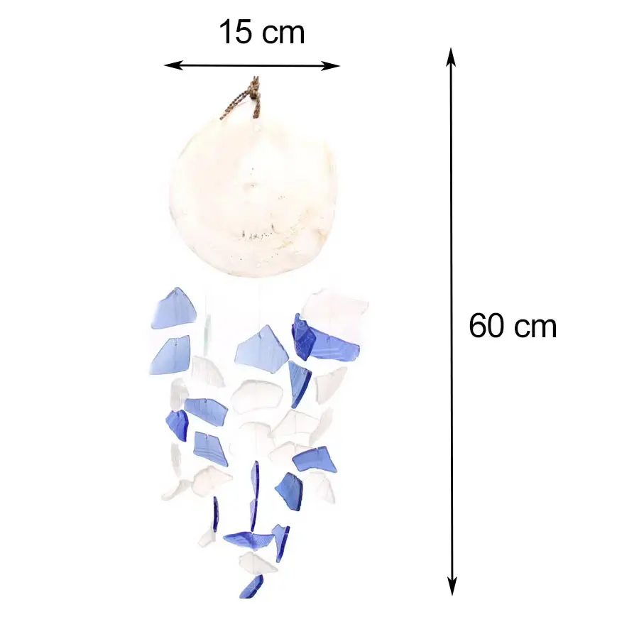 Szklany Dzwonek Wietrzny Blue White Szklany Dzwonek Wietrzny Blue White
