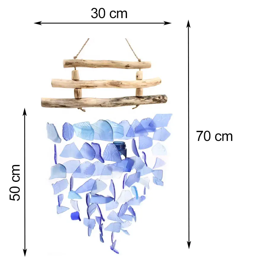 Szklany Dzwonek Wietrzny Blue