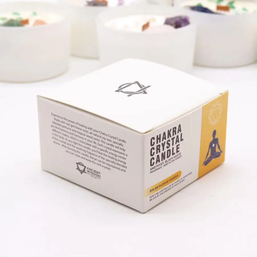 Świeczka sojowa z kamieniami Czakra splotu słonecznego