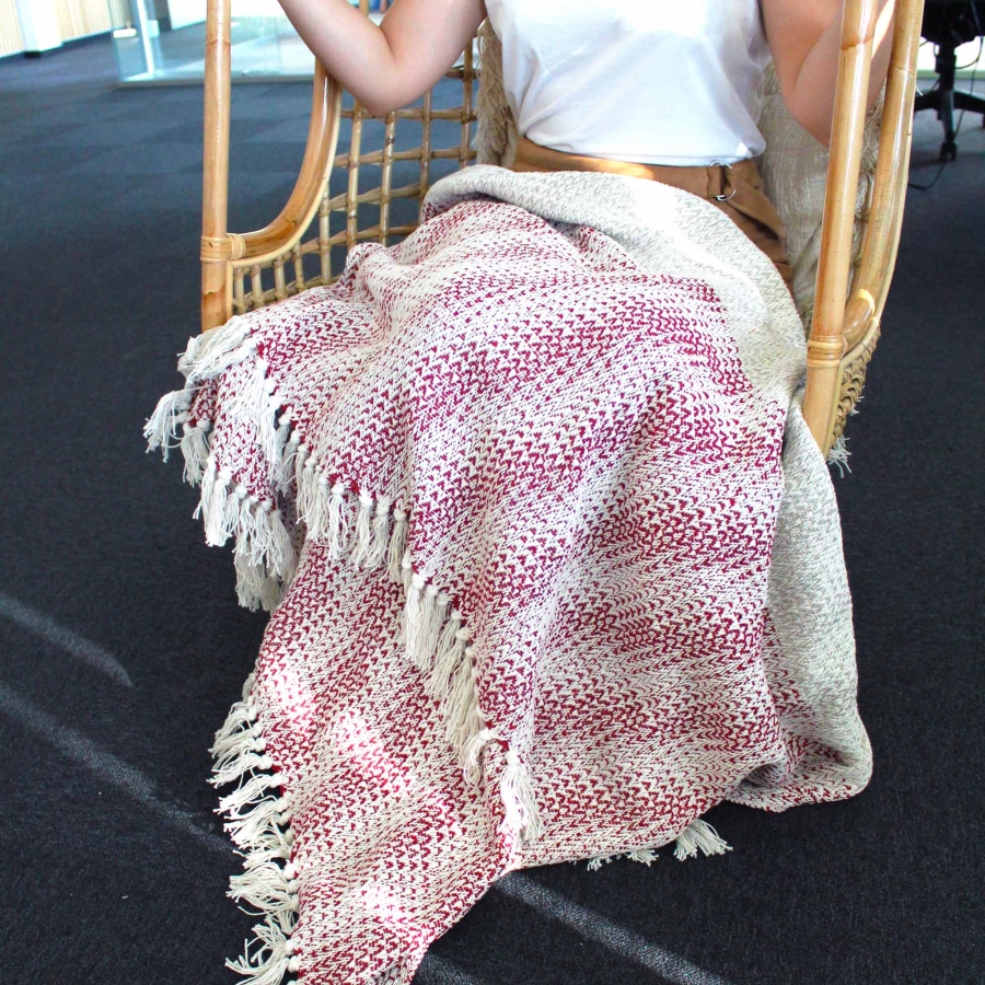 Bawełniana Narzuta Boho - Ruby Two Tone (1) Bawełniana Narzuta Boho - Ruby Two Tone