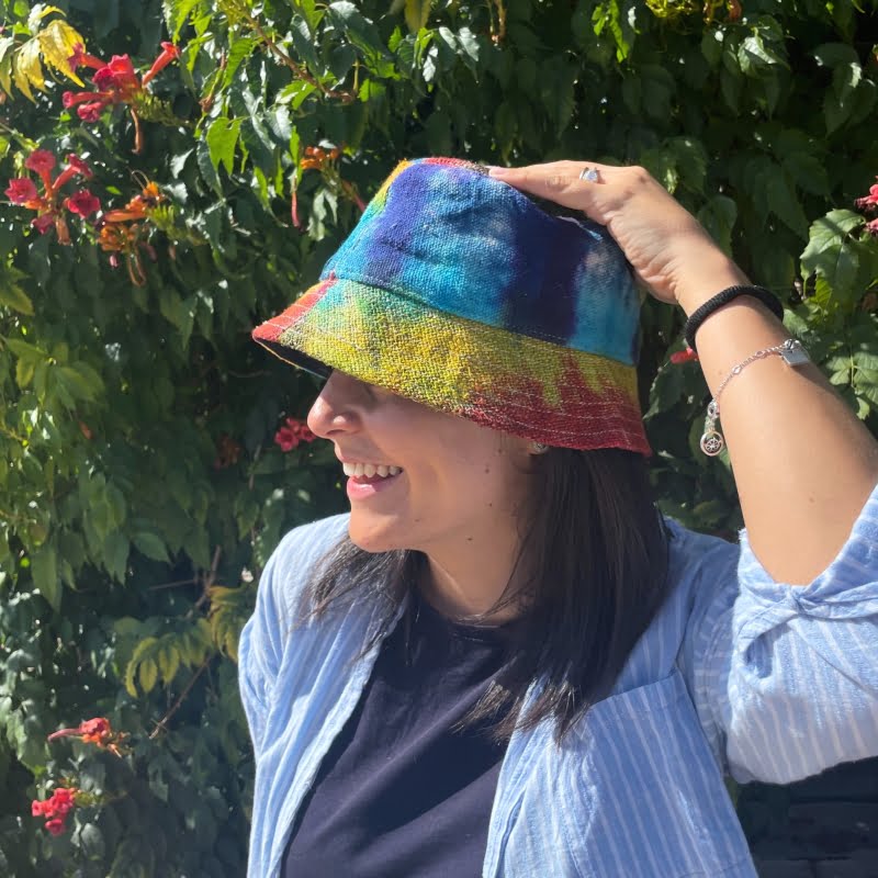 Kapelusz z konopi i bawełny - Bucket Hat Rainbow